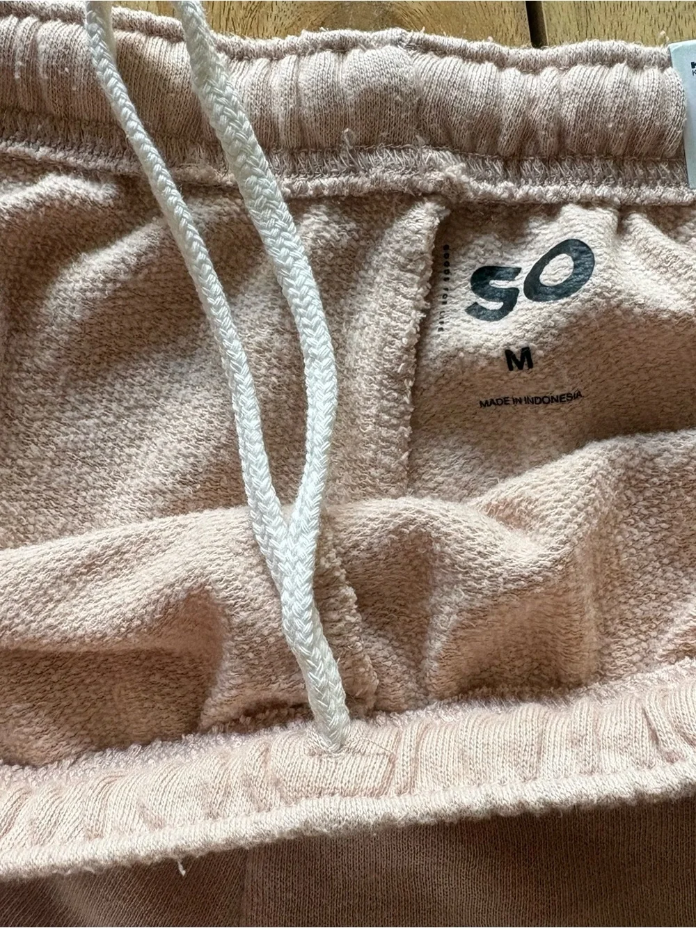 NWT SO Women's Soft Pastel Pink Drawstring Mid Rise Lounge Short Medium